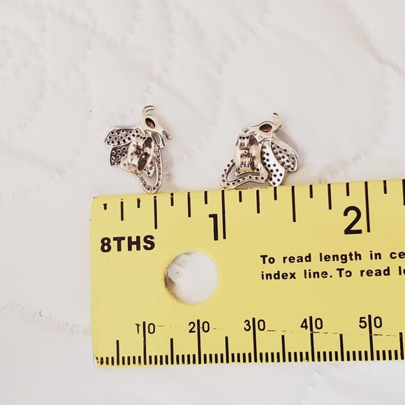 TGI 925 Butterfly Stud Earring Cubic Zirconia CZ Silver Dainty Minimalist - Picture 5 of 11